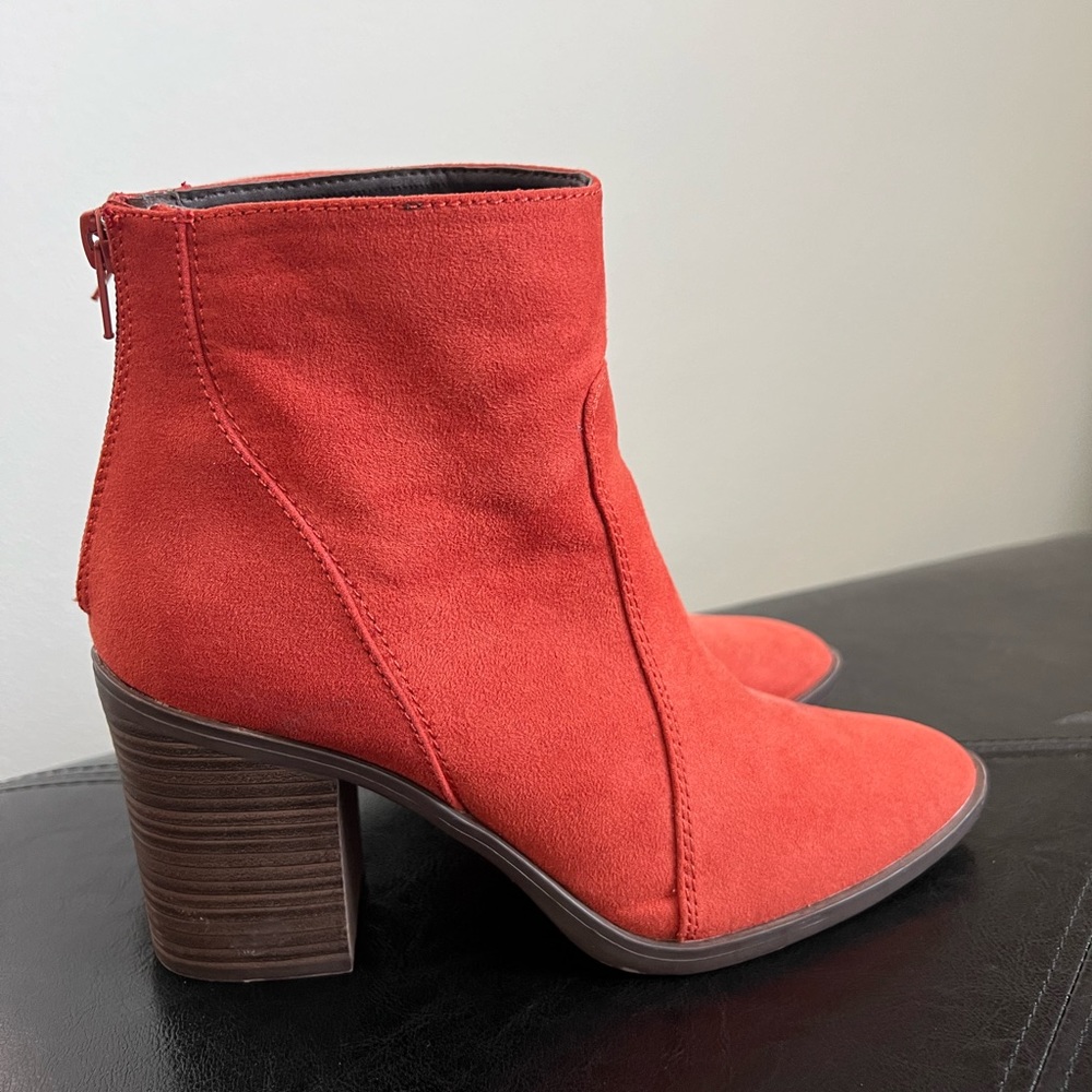 Red Suede Booties - image 2